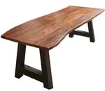 Sam Outillage - Esstisch Baumkante Massiv Akazie Nussbaum 240 X 100 A-gestell...