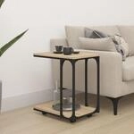 Vidaxl - Beistelltisch Mit Rollen Sonoma 50x35x55,5 Cm Holzwerkstoff