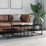 Satztische 2 Stk. Schwarz Holzwerkstoff Vidaxl