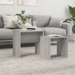Satztische 2 Stk. Grau Sonoma Holzwerkstoff Vidaxl
