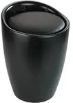 W&auml;schesammler Mit Sitz Candy, Schwarz, Mattiert, 2in1 Wenko