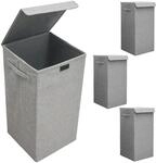 Dunedesign - 3er Set 50l W&auml;schekorb Mit Deckel 30x30x60 - Xxl W&auml;schesammler