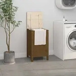 Vidaxl W&auml;schetruhe Honigbraun 44x44x76cm Massivholz Kiefer