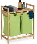 W&auml;schekorb Regal, Ausziehbar, Hbt: 73 X 64 X 33 Cm, W&auml;schesammler Bambus, 2