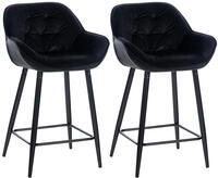 Clp - 2er Set Barhocker Gibson Schwarz Samt