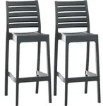 Clp - 2er Set Barhocker Ares Dunkelgrau