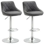 Clp - 2er Set Barhocker Lazio Kunstleder Grau