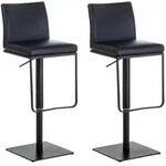 Clp - 2er Set Barhocker Panama Kunstlederbezug Schwarz Schwarz