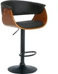 Barhocker Vestal Walnuss/schwarz Kunstleder