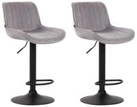Clp - 2er Set Barhocker Lentini Samt Grau Schwarz
