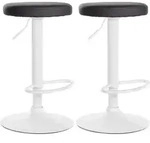 Clp - 2er Set Barhocker Ponte Kunstleder Schwarz Metall Matt Weiss