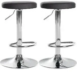 Clp - 2er Set Barhocker Ponte Kunstleder Schwarz Metall In Chromoptik