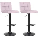 2er Set Barhocker Feni Samt Rosa