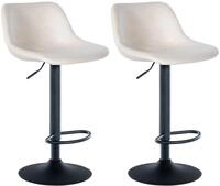 Clp - 2er Set Barhocker Loft Creme Samt