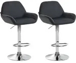Clp - 2er Set Barhocker Braga Samt Schwarz Metall In Chromoptik