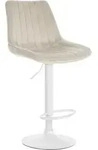 Barhocker Toni Samt Creme Wei&szlig;
