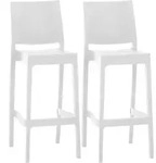 2er Set Barhocker Maya Kunststoff Wei&szlig;
