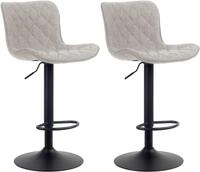 Clp - 2er Set Barhocker Emma Taupe Stoff