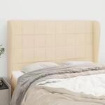 Kopfteil Mit Ohren Creme 147x23x118/128 Cm Stoff Vidaxl