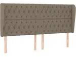 Kopfteil Mit Ohren Taupe 183x23x118/128 Cm Stoff Vidaxl