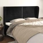 Kopfteil Mit Ohren Schwarz 183x23x118/128 Cm Samt Vidaxl