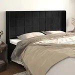 Kopfteil Mit Ohren Schwarz 203x16x118/128 Cm Samt Vidaxl