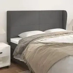 Kopfteil Mit Ohren Grau 203x23x118/128 Cm Kunstleder Vidaxl