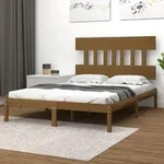 Massivholzbett Honigbraun 200x200 Cm Vidaxl