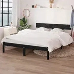 Massivholzbett Schwarz Kiefer 150x200 Cm Vidaxl