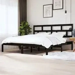 Massivholzbett Schwarz Kiefer 200x200 Cm Vidaxl