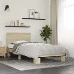 Bettgestell Sonoma-eiche 75x190 Cm Holzwerkstoff Und Metall Vidaxl