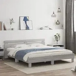Bettgestell Mit Kopfteil Grau Sonoma 180x200 Cm Holzwerkstoff Vidaxl