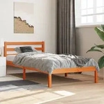 Massivholzbett Ohne Matratze Wachsbraun 75x190 Cm Kiefernholz Vidaxl