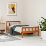 Massivholzbett Ohne Matratze Wachsbraun 75x190 Cm Kiefernholz Vidaxl