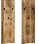 Wandgarderobe 2 Stk. Mangoholz Massiv 36x110x3 Cm - Vidaxl