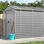 Teenpull &ndash; Gartenhaus Hellgrau 191 X 470 X 198 Cm Verzinkter Stahl