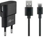 Goobay - Usb-cTM-ladeset (5 W), Netzteil Mit Usb-cTM-kabel, 1 M, Schwarz.