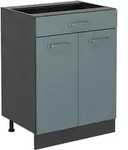 K&uuml;chenunterschrank R-line, Blau-grau, 60 Cm Mit Schublade, Ohne Arbeitsplatte Vicco