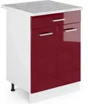 Vicco - K&uuml;chenunterschrank R-line, Bordeaux Hochglanz, 60 Cm Mit Schublade, Ap