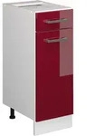 Vicco - K&uuml;chenunterschrank R-line, Bordeaux Hochglanz, 30 Cm Ohne Arbeitsplatte
