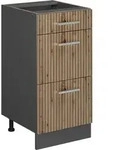 K&uuml;chenunterschrank R-line, Artisan-eiche, 40 Cm Mit Schubladen, Ohne Arbeitsplatte,