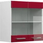 Vicco - K&uuml;chenglasschrank R-line, Bordeaux Hochglanz, 60 Cm