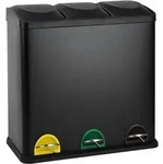Svita Tc3x20 M&uuml;lleimer Schwarz 60l 3x20 Liter Treteimer M&uuml;lltrennung...