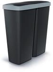 Monzana&reg; M&uuml;lleimer K&uuml;che 50l 2 F&auml;cher Mit Deckel Druckknopf Abfalleimer...