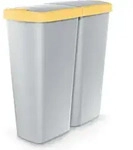 Monzana&reg; M&uuml;lleimer K&uuml;che 50l 2 F&auml;cher Mit Deckel Druckknopf Abfalleimer B&uuml;ro