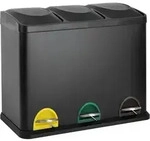 Svita Tc3x15 K&uuml;cheneimer 45l M&uuml;lleimer Trennsystem Treteimer Abfalleimer Schwarz