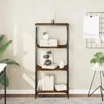 Vidaxl - B&uuml;cherregal 4 B&ouml;den R&auml;uchereiche 59x35x132 Cm Holzwerkstoff