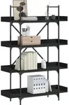 Vidaxl - B&uuml;cherregal 4 B&ouml;den Schwarz 100x33x145,5 Cm Holzwerkstoff