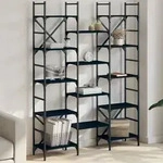 B&uuml;cherregal Schwarz 127,5x28,5x172,5 Cm Holzwerkstoff - Vidaxl