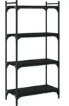 B&uuml;cherregal 4 B&ouml;den Schwarz 60x30x120 Cm Holzwerkstoff Vidaxl